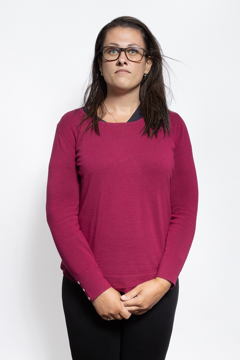 Takhle vypadala účastnice proměny před proměnou. 