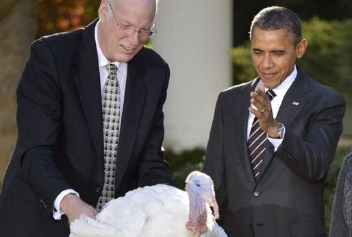 Obama se krocanovi Cobblerovi "omluvil" za Den díkůvzdání.