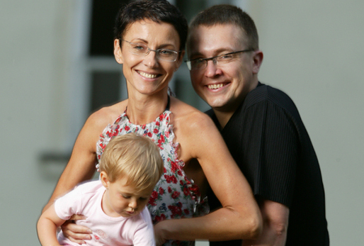Manželé Šmuclerovi a jejich dcera Justina Anna.