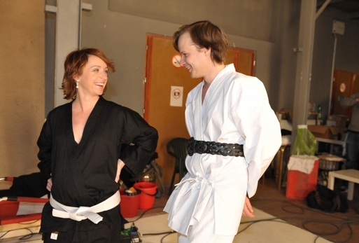 Tatiana Vilhelmová a Kryštof Hádek natáčeli spot Českého lva v kimonu. 