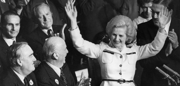 Thatcherová na sjezdu konzervativců roku 1976.