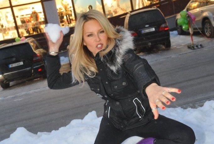 Simona Krainová řádila ve sněhu.