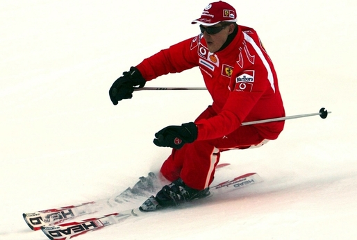 Michael Schumacher na lyžích.