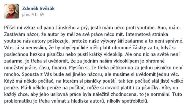 Těmito výroky je nepravý profil Zdeňka Svěráka plný...
