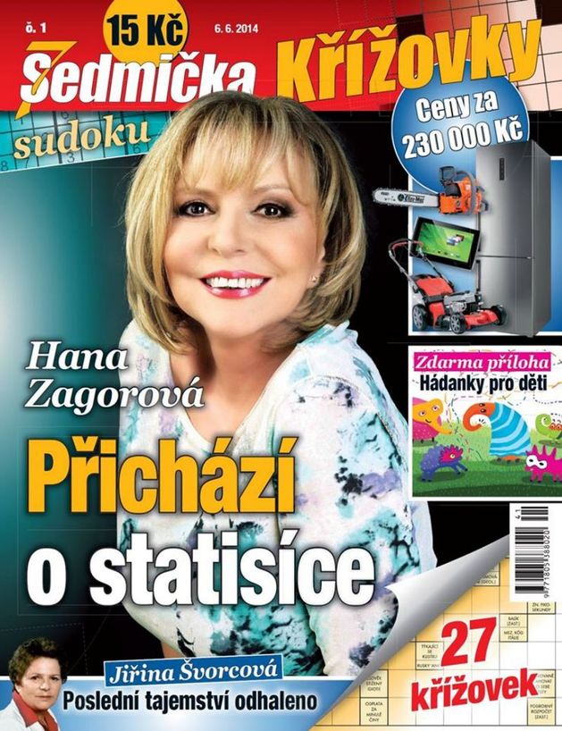 Nový časopis SEDMIČKA KŘÍŽOVKY s rozhovorem s Hankou Zagorovou je právě v prodeji.