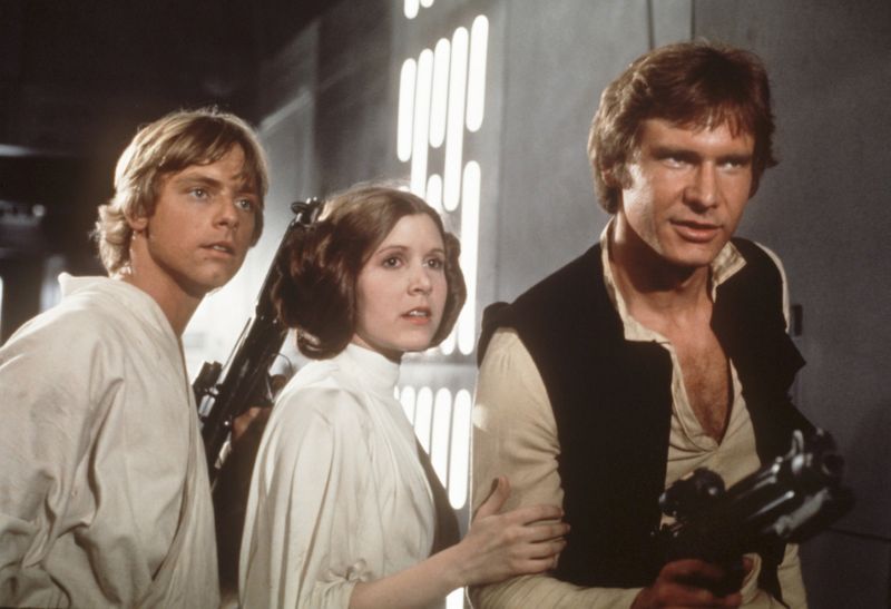 Harrison Ford jako Han Solo v Hvězdných válkách: Epizoda 6 s názvem Návrat Jediho.