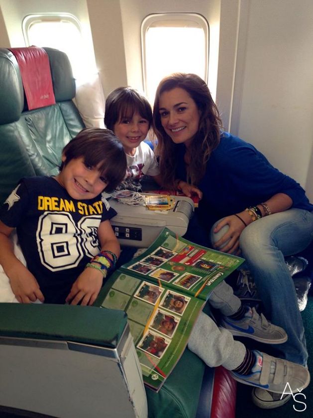Alena a její synové na cestě do Brazílie.