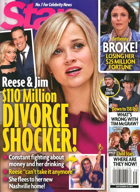 Magazín Star to vidí s manželstvím Witherspoonové a Totha bledě.