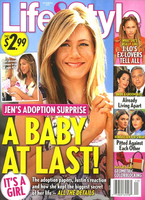 Se zprávou o adopci přišel magazín Life & Style.