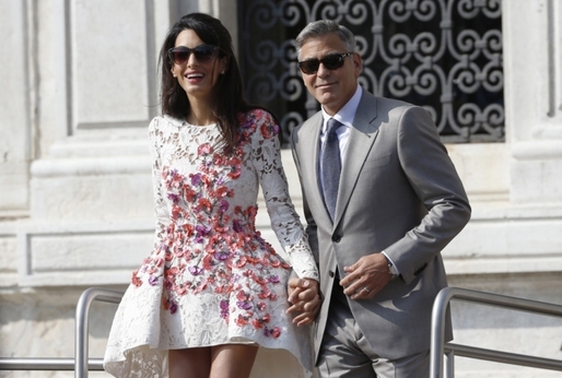 Novomanželský pár Amal Alamuddinová a George Clooney.