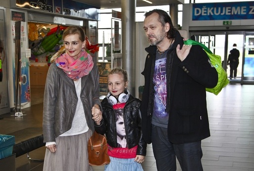 Ivana Jirešová, její dcera Sofie a manžel Viktor Dyk. 