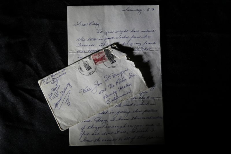 Vlastnoručně napsaný milostný dopis pro Marilyn, který jí Joe poslal.