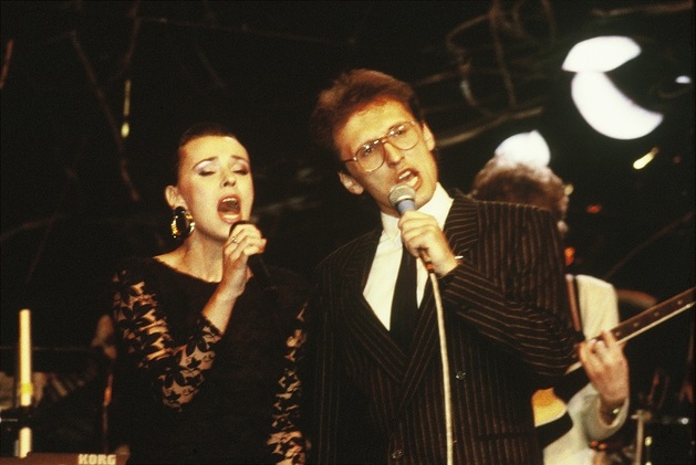 Heidi Janků a Lešek Wronka, tehdy ještě jako Wronský, při společném vystoupení na Bratislavské lyře '1987.
