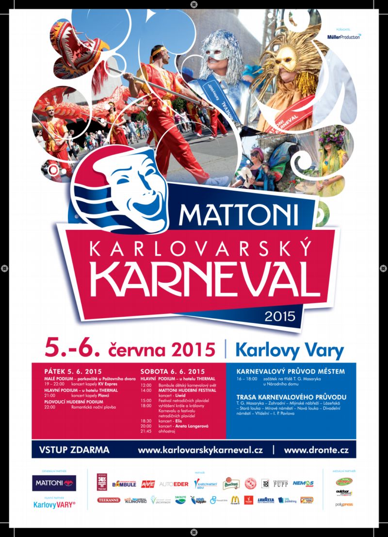Karlovarský karneval se bude konat ve dnech 5. až 6. června.