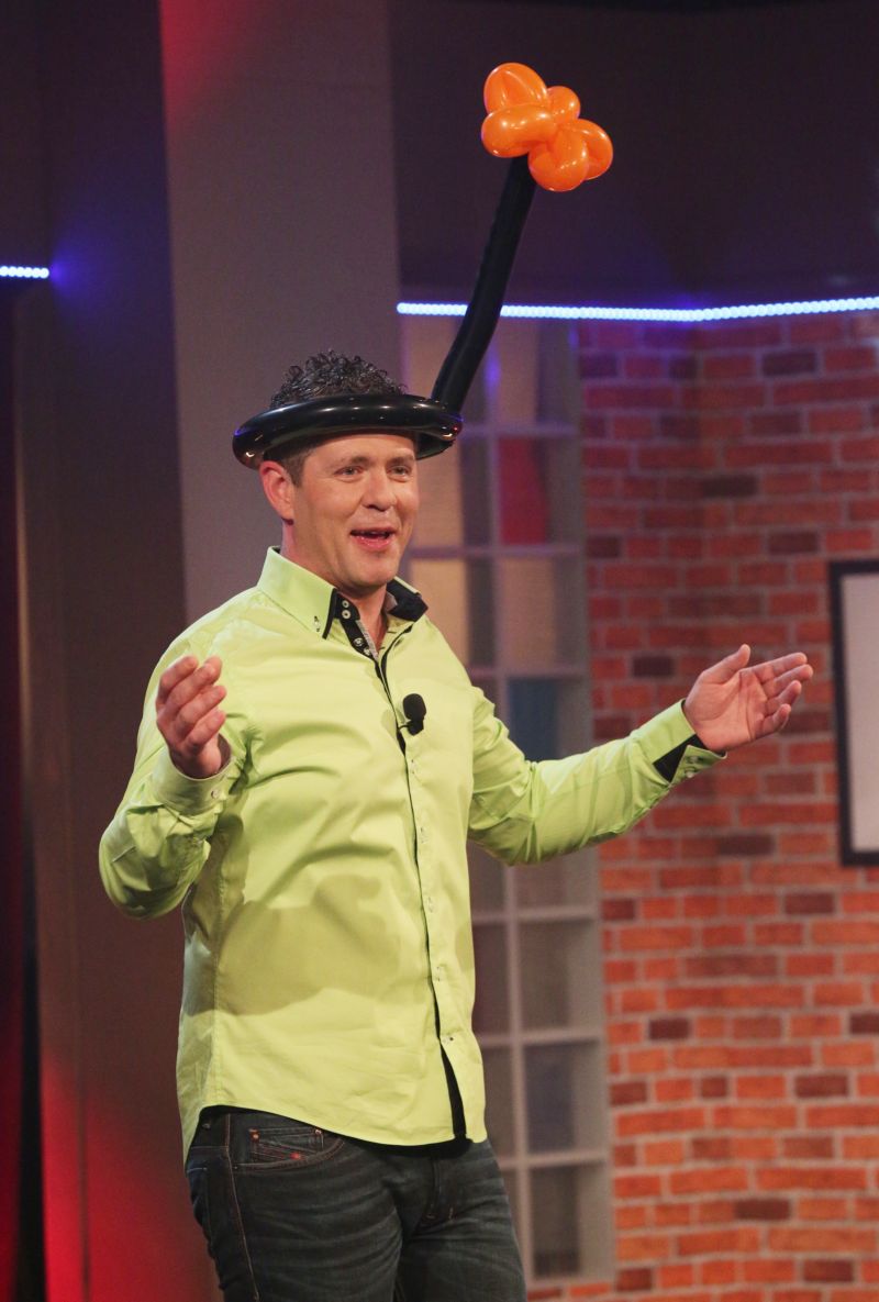 Imitátor a komik Petr Martinák vystoupil společně s klaunem.