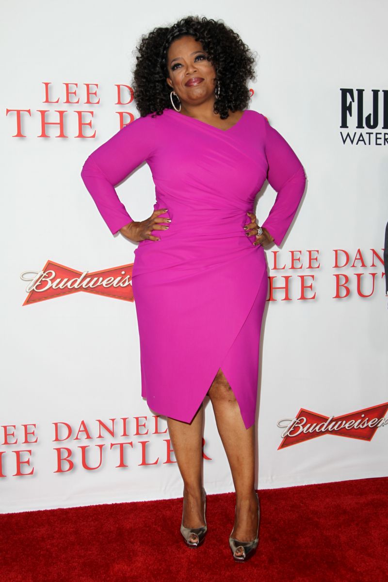 Oprah v roce 2013, kdy se projevila kila navíc, která jí ale neubírají na šarmu a eleganci.
