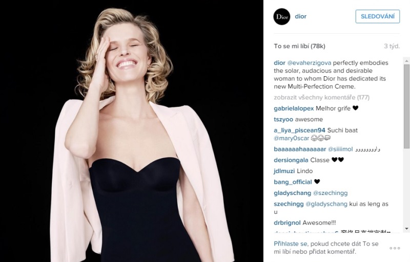 Ani vyhlášený francouzský módní dům Dior nezůstal pozadu a hned krásku oslovil pro svoji kampaň.