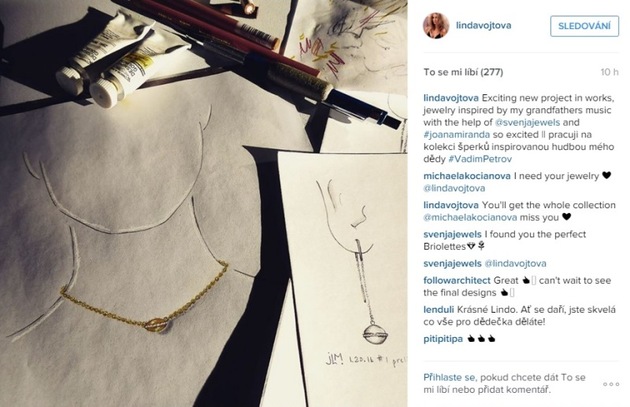 Vojtová už několik let navrhuje šperky - tentokrát ji inspiroval dědeček.