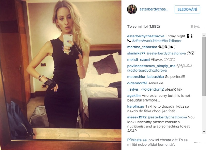 Na jejím Instagramu se množí komentáře o anorexii.