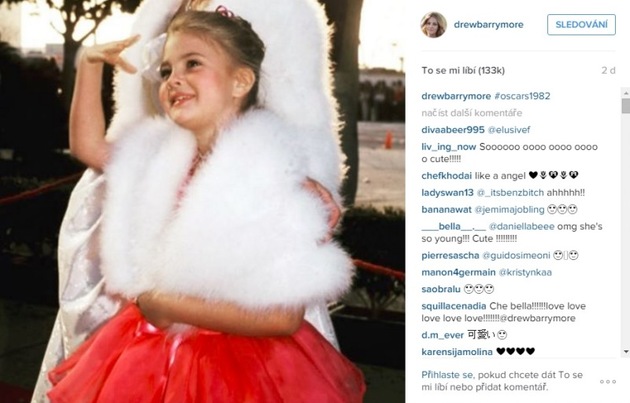 V sedmi letech se Drew Barrymore poprvé účastnila oscarového ceremoniálu.