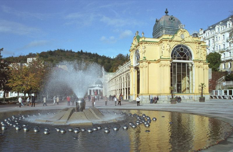 Zpívající fontána je jednou z dominant Mariánských Lázní.