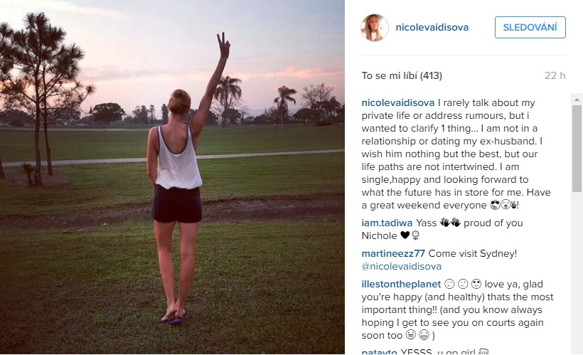 Nicole Vaidišová teď popřela, že by byla s tenistou ve vztahu.