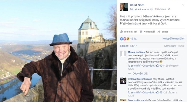 Karel Gott nedávno absolvoval chemoterapii kvůli rakovině mízních uzlin.