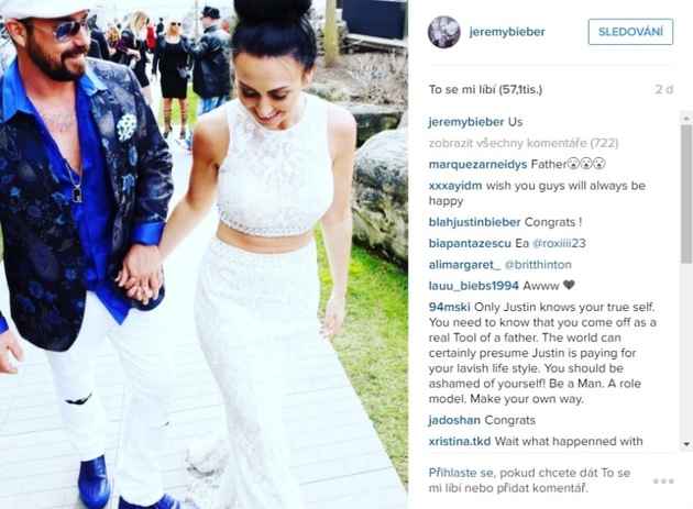 Justinův otec Jeremy pořádal večírek u příležitosti zásnub s Chelsea Rebelo.