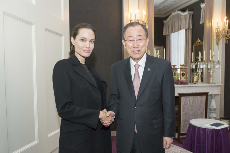 Angelina byla na schůzce i s jihokorejským diplomatem a generálním tajemníkem OSN.