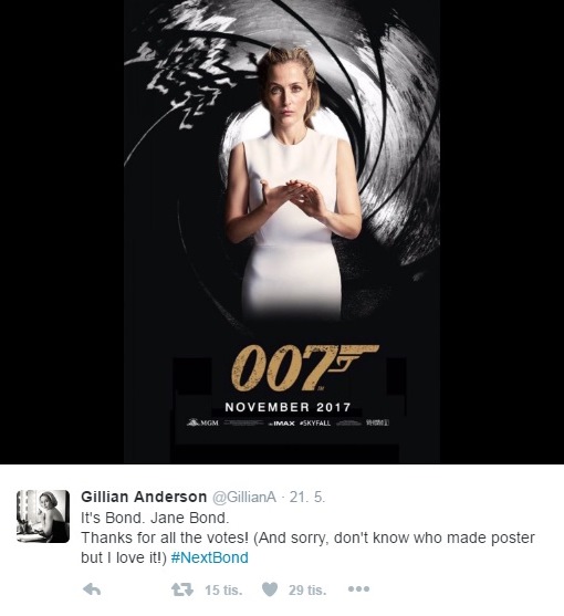 Filmoví nadšenci už vyrobili také plakát, kde je v legendární roli Gillian Anderson, kterou proslavila Akta X.