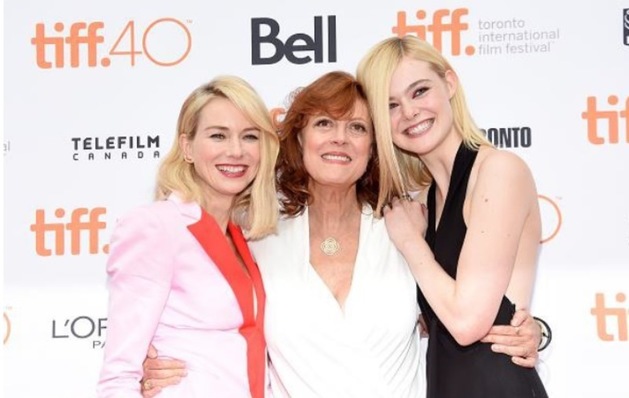 Naomi Watts, Susan Sarandon a Elle Fanning na filmovém festivalu v Torontu
