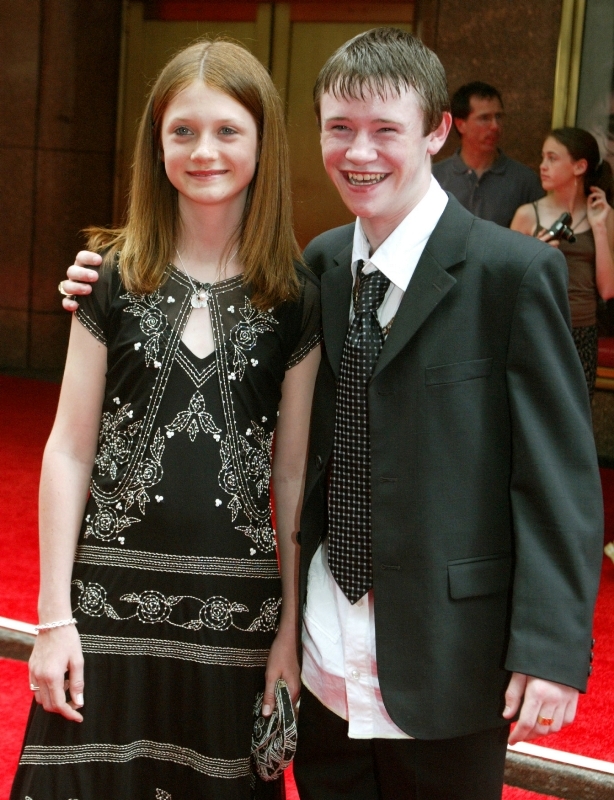 Devon Murray a Bonnie Wright v době natáčení Harryho Pottera.
