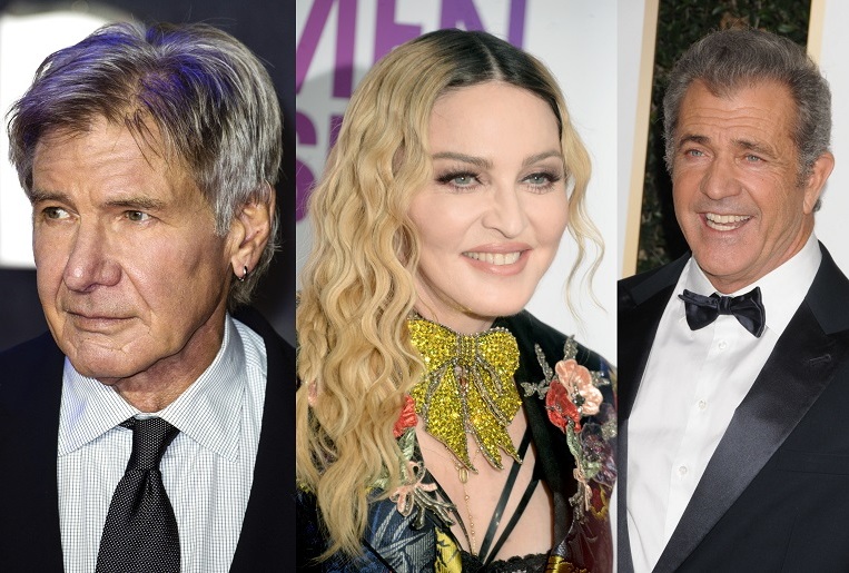 Harrison Ford, Madonna, Mel Gibson.