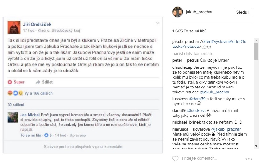 Celý příspěvek si dal Prachař na Instagram.