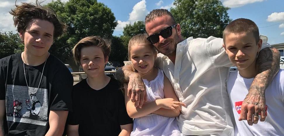 David Beckham s dětmi.