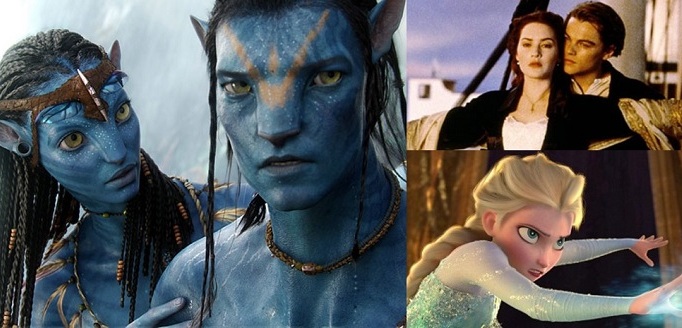 Avatar, Titanic, Ledové království.