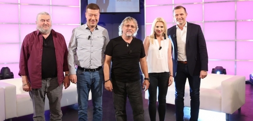 František Ringo Čech, Tomio Okamura, Dalibor Janda s dcerou Jiřinou Annou a Jaromír Soukup.