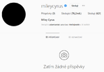 Miley Cyrus ze svého Instagramu vymazala všechny příspěvky.