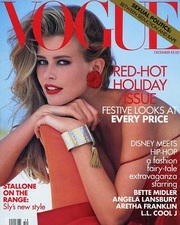 Claudia Schiffer na titulní straně časopisu Vogue.