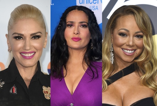 Gwen Stefani, Salma Hayek a Mariah Carey.