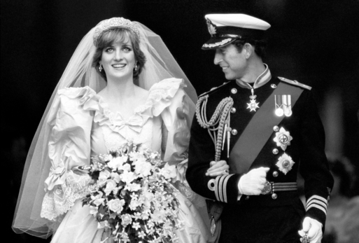 Princezna Diana a princ Charles v den své svatby.