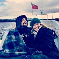 S manželem na lodi.