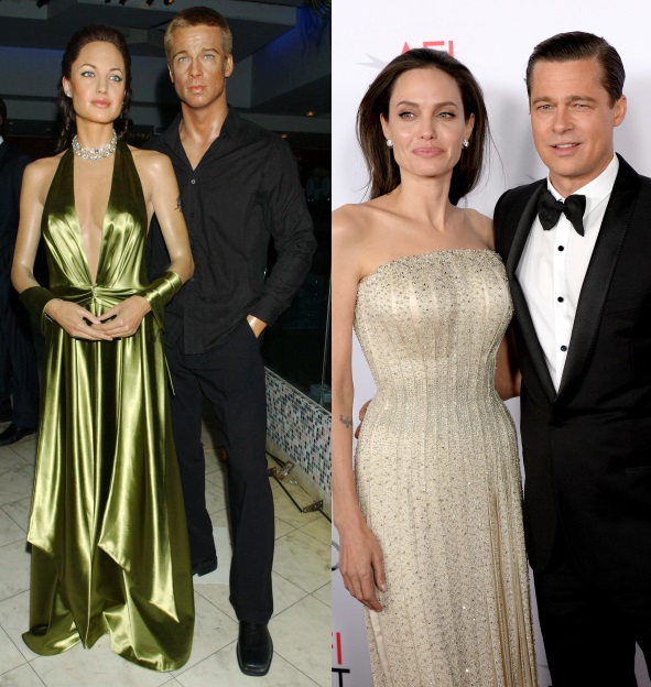 Na sochách Angeliny Jolie a Brada Pitta je vidět, že je nedělal stejný člověk. Angelina vypadá jako plastová panenka, Brad vypadá o něco lépe, ale podobný si příliš není. 