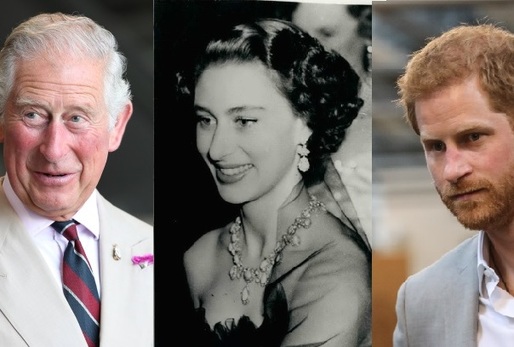 Princ Charles, princezna Margaret a princ Harry.