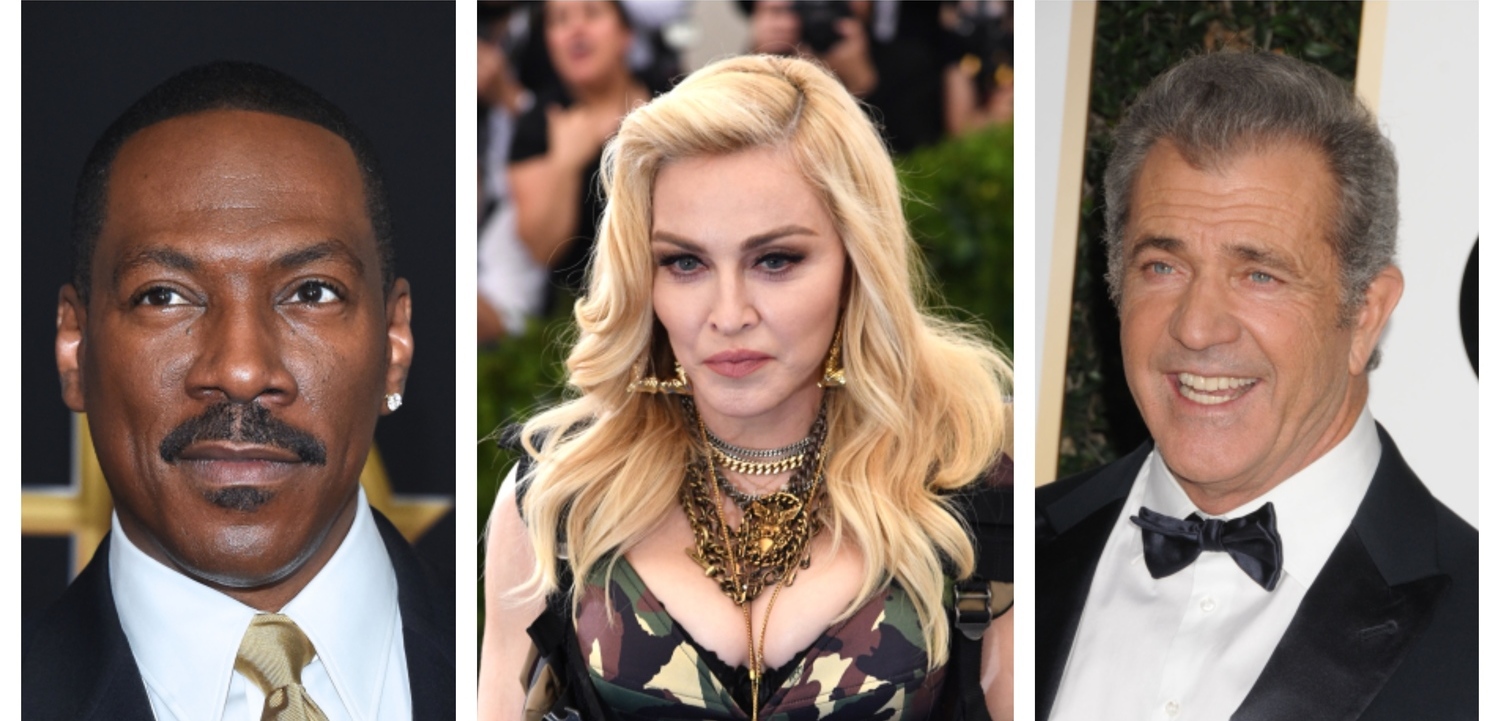 Eddie Murphy, Madonna a Mel Gibson.