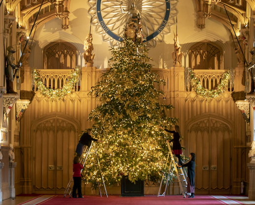 Vánoční stromek na zámku Winsdor.