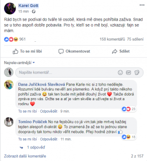 Gott uklidnil fanoušky na Facebooku.