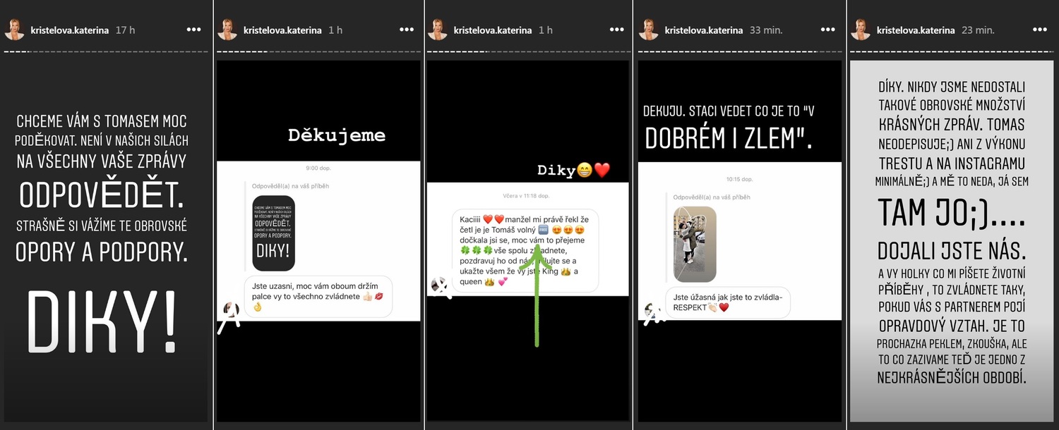 Kristelová trávila první den s Řepkou na Instagramu.