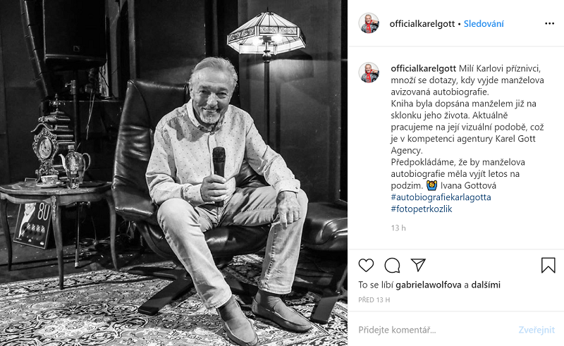 Vyjádření se objevilo na oficiálním Instagramu Karla Gotta. 
