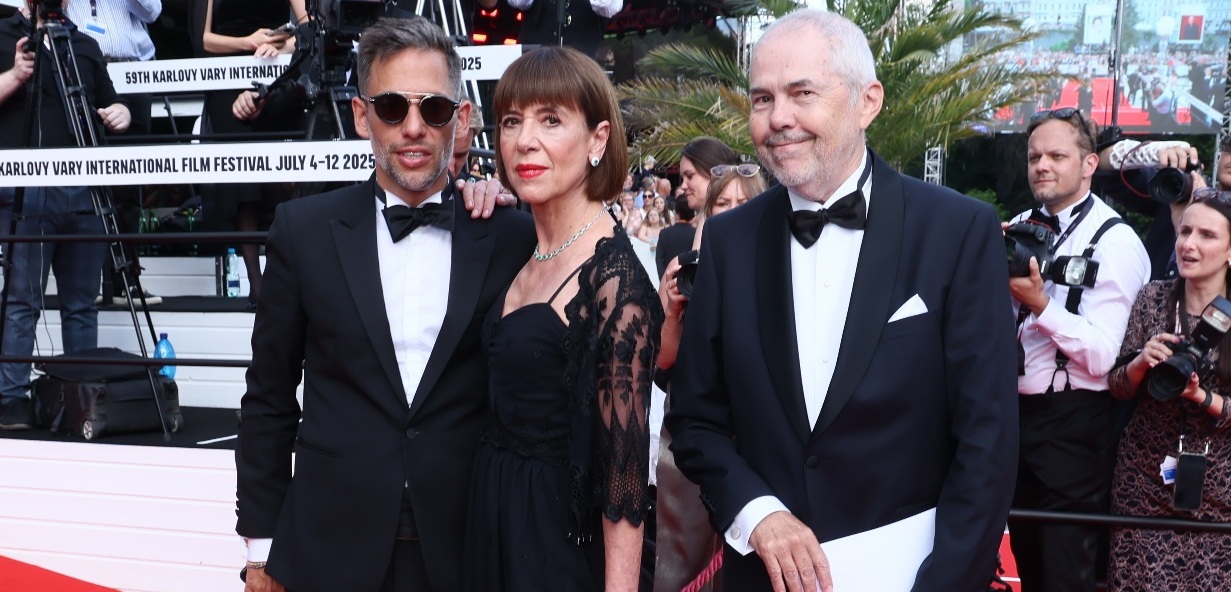 Andrea Bartošková se synem Jankem a Markem Ebenem.